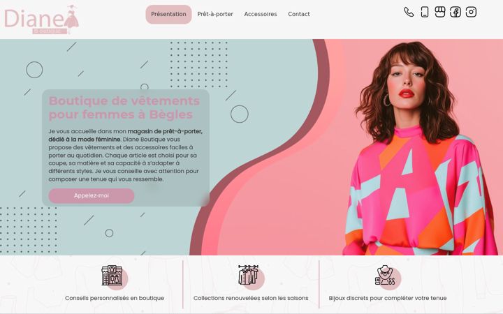 Екранна снимка на dianeboutique.fr