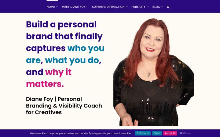 Screenshot of dianefoy.com