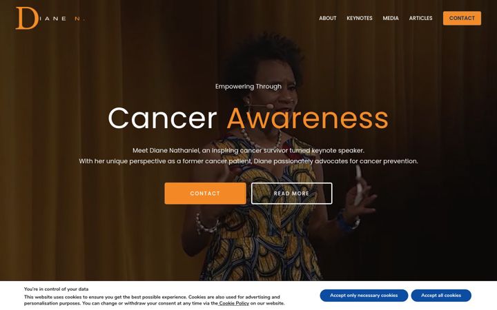 Screenshot of dianenathaniel.com