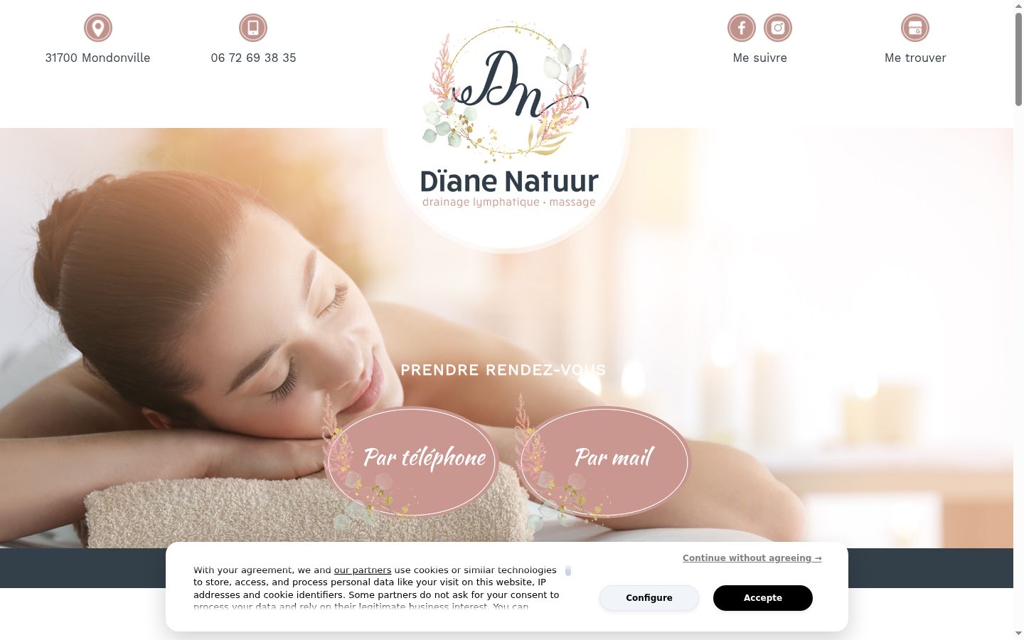 Skjermbilde av samtykkebanneret slik det vises før noen interaksjon