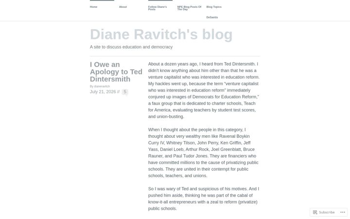 Screenshot di dianeravitch.net