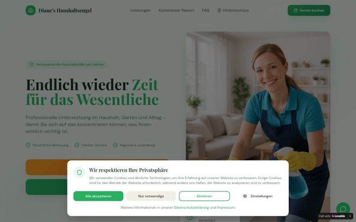 Screenshot of dianeshaushaltsengel.com