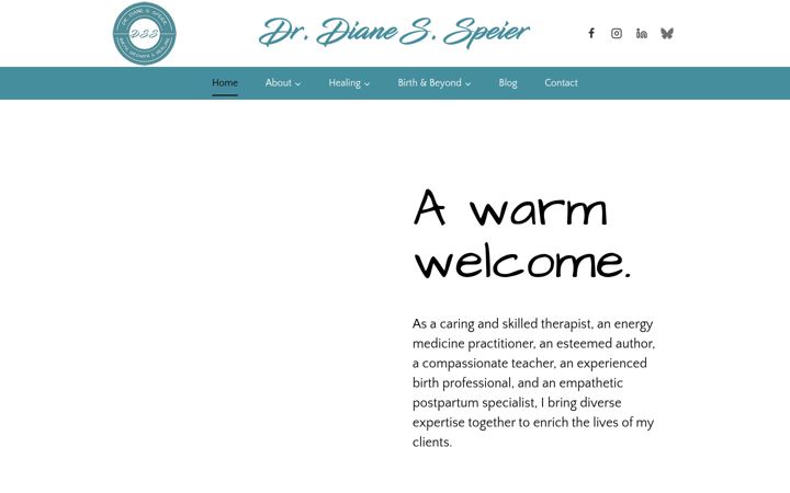 Screenshot of dianespeier.com