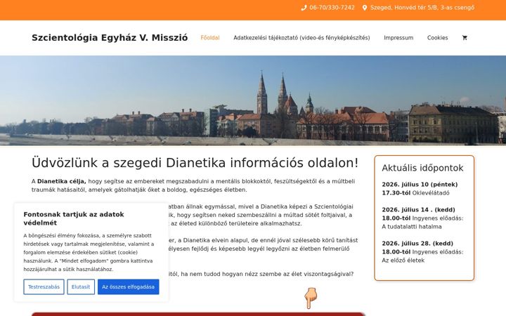 Screenshot of dianetikaszeged.hu