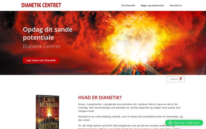 Snímek obrazovky dianetikcentret.dk