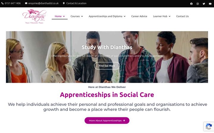 Screenshot of dianthasltd.uk