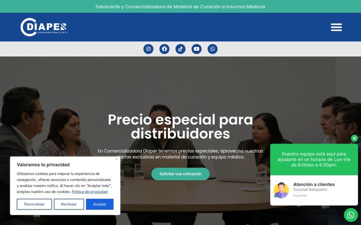 Screenshot of diapermexico.com