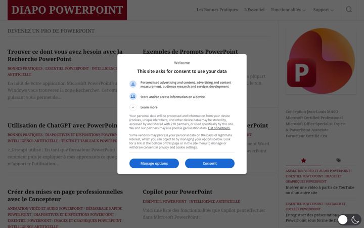Screenshot of diapo-powerpoint.com