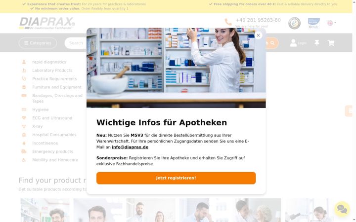 Screenshot of diaprax.de