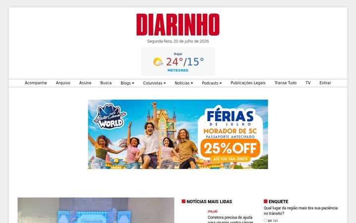 Screenshot of diarinho.net