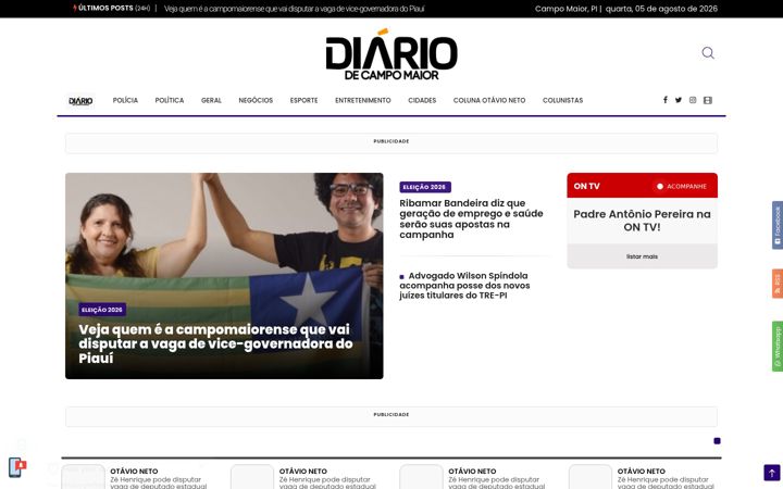 Captura de pantalla de diariodecampomaior.com.br