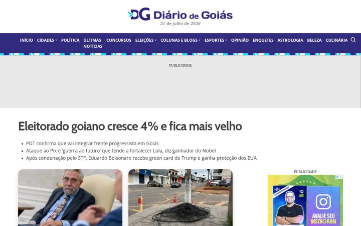 Screenshot of diariodegoias.com.br