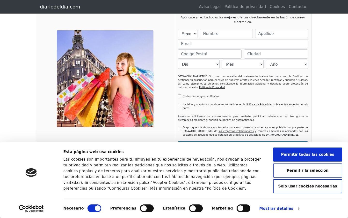 Screenshot of the consent banner shown before any interaction
