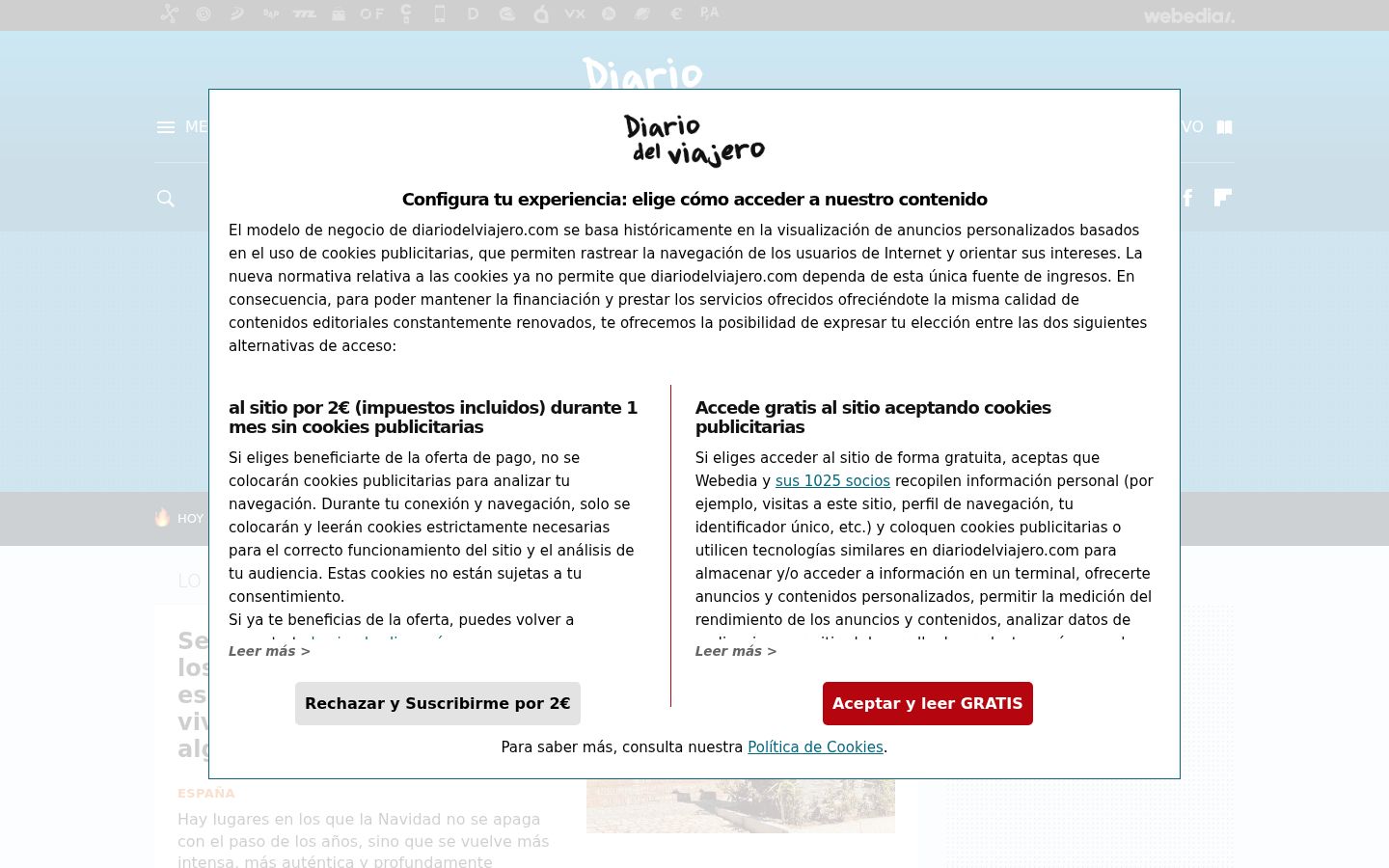 Screenshot of the consent banner shown before any interaction