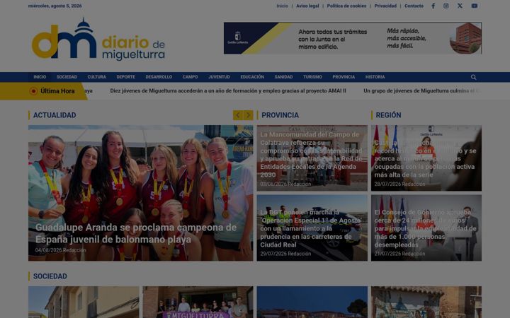 Screenshot of diariodemiguelturra.com