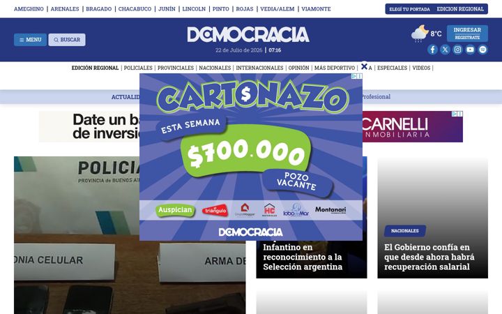 Snímek obrazovky diariodemocracia.com