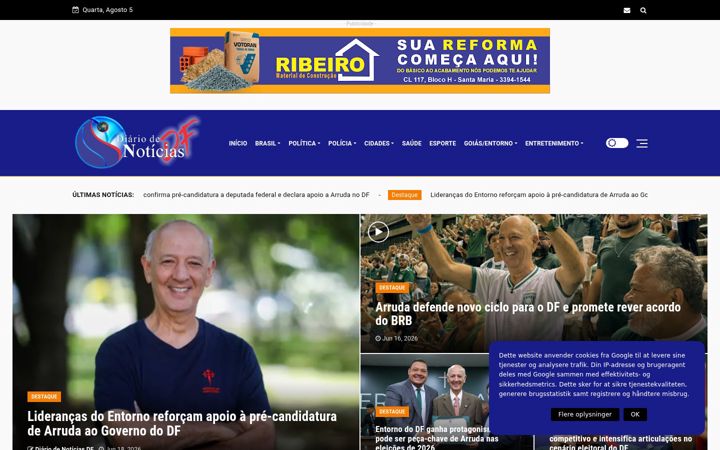 Ekraanipilt saidist diariodenoticiasdf.com.br