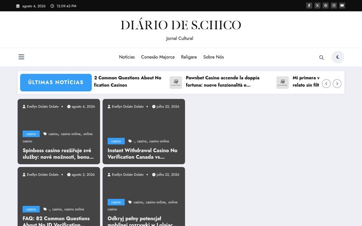 Ekraanipilt saidist diariodesaochico.com.br