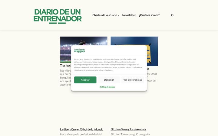 Screenshot of diariodeunentrenador.com
