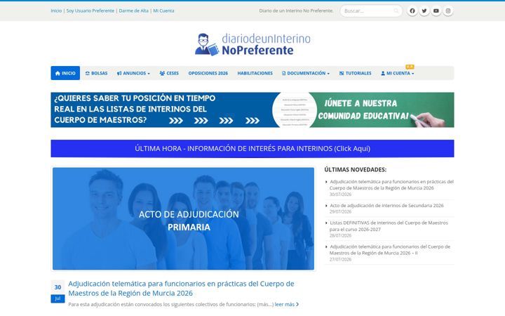 Screenshot of diariodeuninterinonopreferente.com