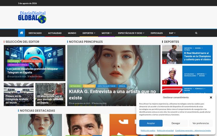 Screenshot of diariodigitalglobal.com