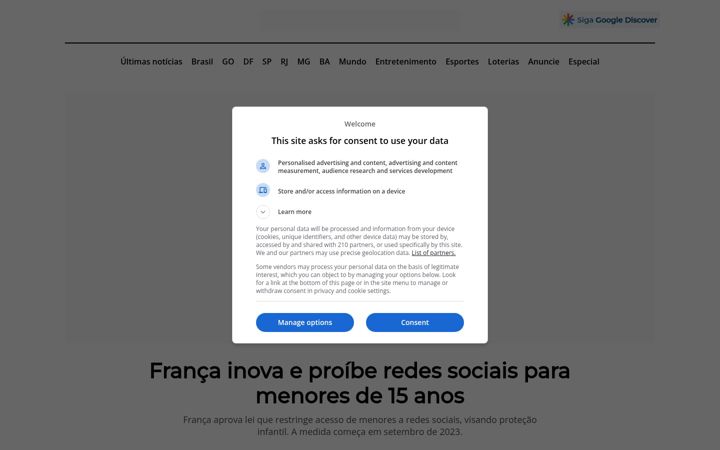 Screenshot of diariodoestadogo.com.br