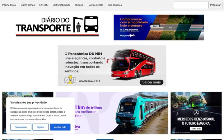 Screenshot of diariodotransporte.com.br