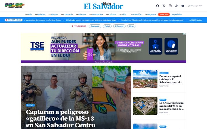 Screenshot of diarioelsalvador.com