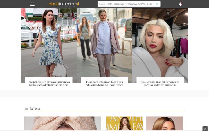 Screenshot of diariofemenino.com