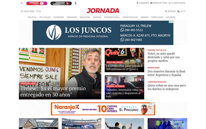 Screenshot of diariojornada.com.ar