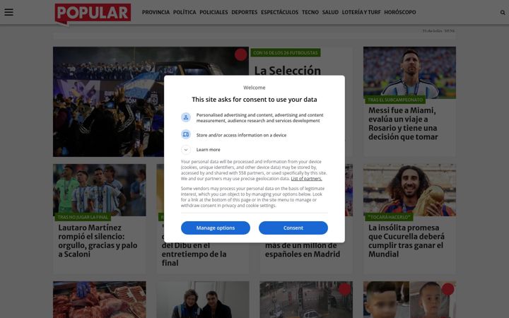 Screenshot of diariopopular.com.ar