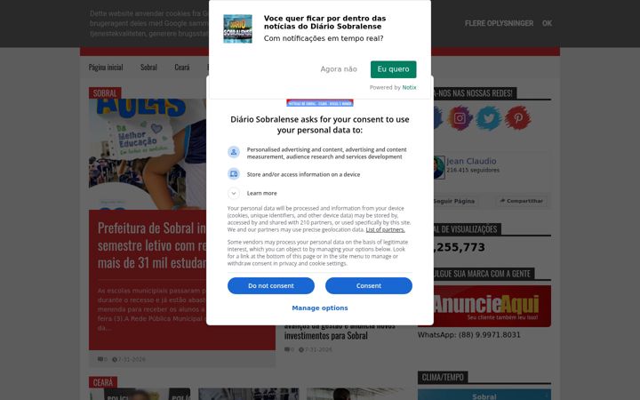 Screenshot of diariosobralense.com