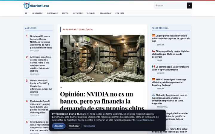 Screenshot of diarioti.com
