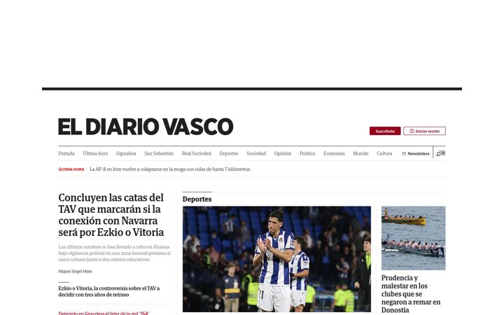 Screenshot of diariovasco.com