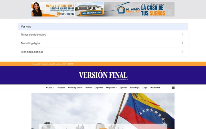 Screenshot of diarioversionfinal.com