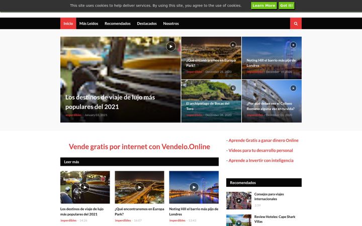 Screenshot of diarioviajero.com