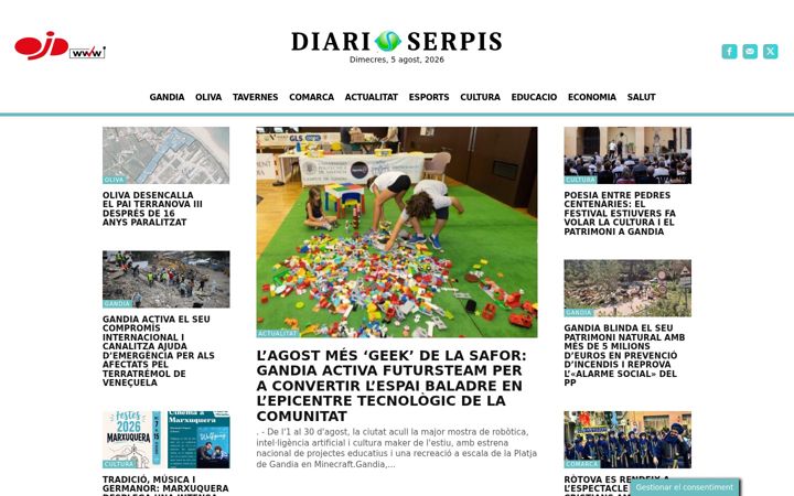 Screenshot of diariserpis.com