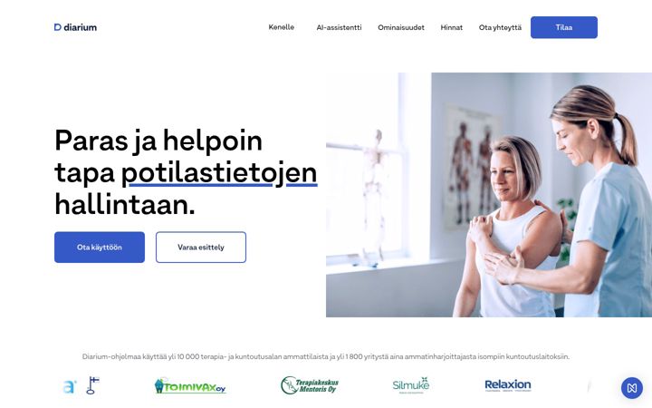 Snímek obrazovky diarium.fi