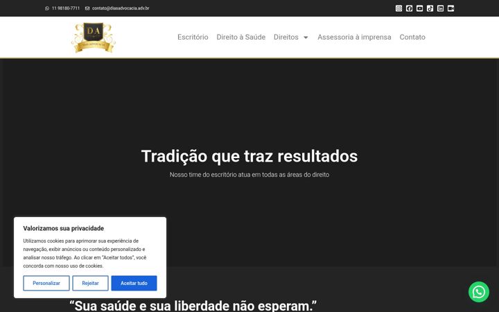 Ekraanipilt saidist diasadvocacia.adv.br