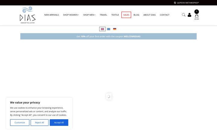 Screenshot of diasbags.com