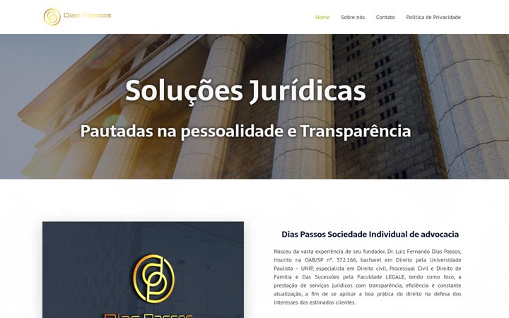 Ekraanipilt saidist diaspassosadv.com.br