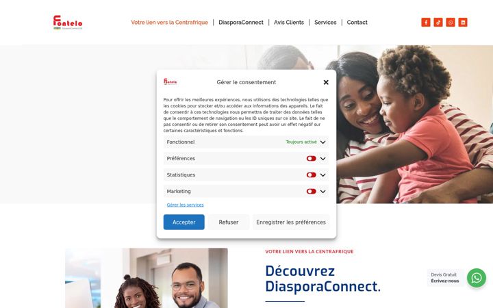 Screenshot of diasporaconnect236.com