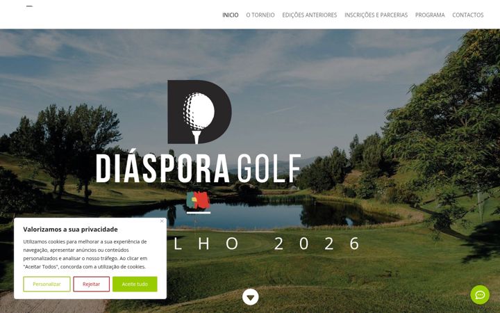 Skärmbild av diasporagolf.pt