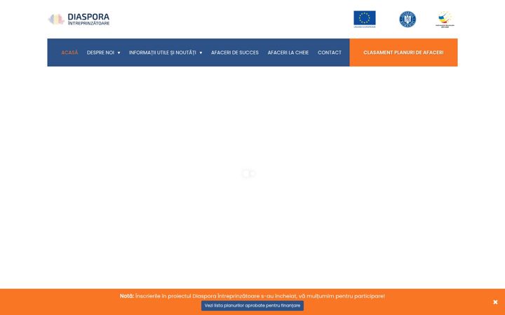 Screenshot of diasporaintreprinzatoare.ro