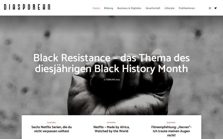 Screenshot of diasporean.de