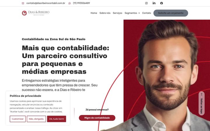 Ekraanipilt saidist diasribeirocontabil.com.br
