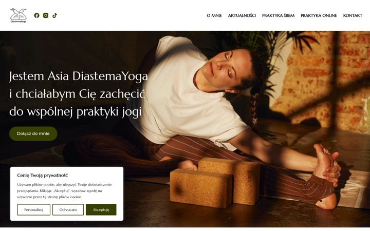 Snímek obrazovky diastemayoga.pl