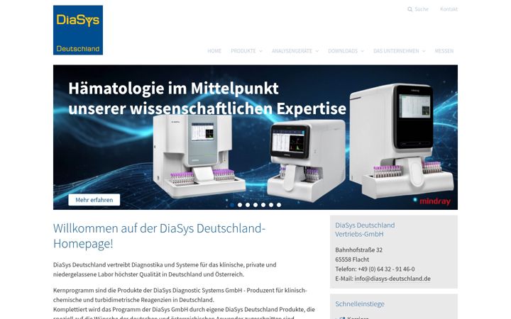 Snímek obrazovky diasys-deutschland.de