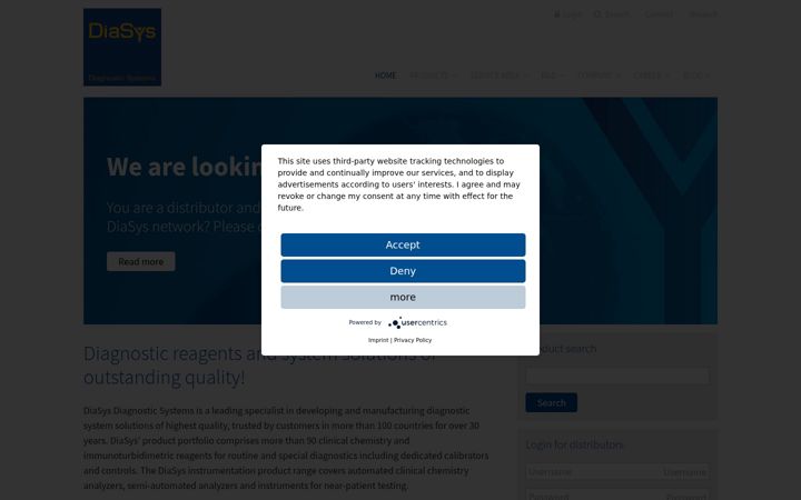 Screenshot of diasys-diagnostics.com