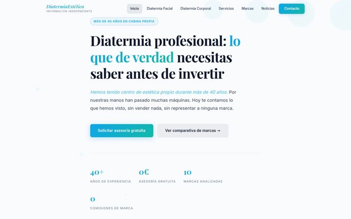 Skjámynd af diatermiaestetica.es
